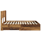 Bed Frame with Storage and Headboard Old Wood 120 x 190 cm 3414497