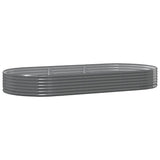 Garden Raised Bed Galvanised Steel 296x140x36 cm Grey 319029