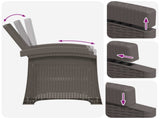 Reclining Garden Chair Rattan Look Light Grey PP 8011995