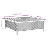 Garden Table Beige 70x70x25 cm Rattan and Acacia Wood 3281631