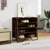 Shoe Cabinet Smoked Oak 80x38x78 cm Engineered Wood 848651