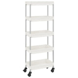 ZNTS 5-Tier Kitchen Trolley White 42x29x128 cm Iron and ABS 336332