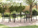 Garden Dining Set 5 pcs Black Powder-Coated Steel 3379159