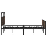Metal Bed Frame without Mattress Brown Oak 150x200 cm King Size 3318708