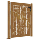 Garden Gate 100x125 cm Corten Steel Bamboo Design 153240