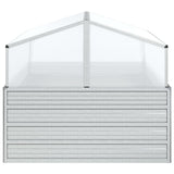 Garden Raised Bed with Greenhouse 100x100x85 cm Silver 316882