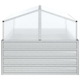 Garden Raised Bed with Greenhouse 100x100x85 cm Silver 316882