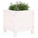 ZNTS Garden Planter White 40x40x39 cm Solid Wood Pine 825248