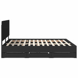 Bed Frame with Drawer Black 200 x 200 cm Engineer Wood 3412561