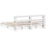 Bed Frame without Mattress White 200x200 cm Solid Wood Pine 3306508