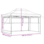 ZNTS Foldable Party Tent Pop-Up with 3 Sidewalls Terracotta 4004973