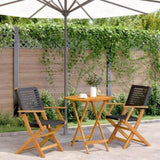 Bistro Set Black Solid acacia wood Compact Foldable Bistro Set 3281850