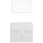 ZNTS Bathroom Furniture Set High Gloss White Engineered Wood 3070871