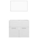 ZNTS Bathroom Furniture Set High Gloss White Engineered Wood 3070871