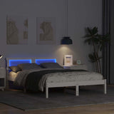 Bed Frame with Headboard White 120 x 200 cm Solid Pine Wood 872822
