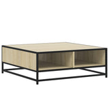 ZNTS Coffee Table Sonoma Oak 80x80x30 cm Engineered Wood and Metal 848770