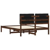 Bed Frame with Upholstered Headboard Dark Brown and Black 904164