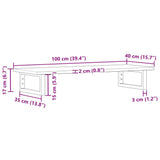 ZNTS Basin Shelf Wall Mounted Steel and Solid Wood Oak 3302588