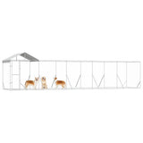 Outdoor Dog Kennel with Roof Silver 10x2x2.5 m Galvanised Steel 3190468