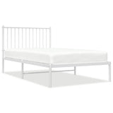 Metal Bed Frame without Mattress with Headboard White 100x190cm 350925