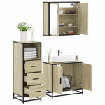 ZNTS 3 Piece Bathroom Furniture Set Sonoma Oak Engineered Wood 3301006