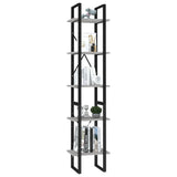 5-Tier Book Cabinet Concrete Grey 40x30x175 cm Engineered Wood 3081972