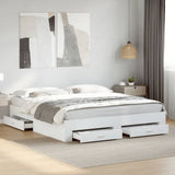 Bed Frame with Drawers without Mattress White 200x200 cm 3280356