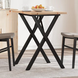 Dining Table X-Frame 80x50x75.5 cm Solid Wood Pine and Steel 3282760