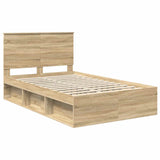 Bed Frame with Headboard Sonoma 120 x 190 cm Solid Pine Wood 3409374