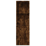 Narrow Bathroom Cupboard with Wheels Smoked Oak Engineered Wood 855299