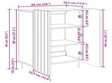 Sideboard White 66 x 34.5 x 92 cm Engineered Wood 894355