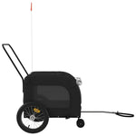 ZNTS Pet Bike Trailer Black Oxford Fabric and Iron 93856
