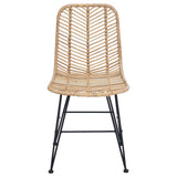 Dining Chair 2 pcs Rattan and Iron Natural 44.5 x 54.5 x 85 cm 42011550