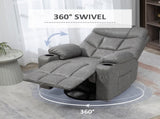 Thick Padded Faux Leather Recliner Armchair - Light Grey T3398P343461