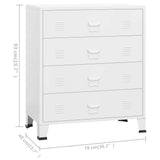 Industrial Drawer Cabinet White 78x40x93 cm Metal 339616