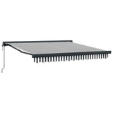 Retractable Awning Anthracite and White 3x2.5 m Fabric&Aluminium 3216138