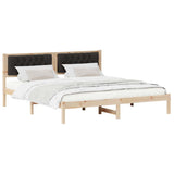 Bed Frame with Headboard Black 160 x 200 cm Solid Pine Wood 878176