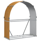 Log Holder Wood Look 120x45x140 cm Galvanised Steel 364581