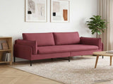 3-Seater Sofa Wine Red 222 x 81 x 89 cm Fabric 42048632
