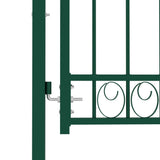 ZNTS Fence Gate with Spikes Steel 100x100 cm Green 146373