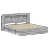 Bed Frame with Storage Grey Sonoma 200 x 200 cm Engineered Wood 3433521