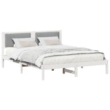 Bed Frame with Upholstered Headboard Light Grey 150 x 200 cm 878253
