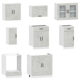 8 Piece Kitchen Cabinet Set Kalmar Concrete Grey Engineered Wood 3314825