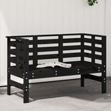 Garden Bench Black Solid pine wood 111.5x53x71 cm Durable 825139