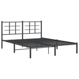 Metal Bed Frame without Mattress with Headboard Black 160x200cm 355564