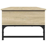 Coffee Table Sonoma Oak 100x50x35 cm Engineered Wood and Metal 845392