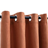 Blackout Curtains with Metal Rings 2 pcs Rust 140x225 cm 134471