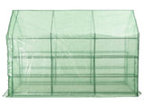 Greenhouse Transparent Green Powder-Coated Steel Compact Durable 46913