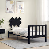 Bed Frame without Mattress Black Small Single Solid Wood Pine 3193430