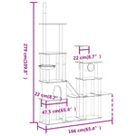 ZNTS Cat Tree with Sisal Scratching Posts Dark Grey 279 cm 171617